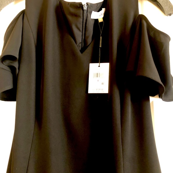Calvin Klein Cold Shoulder Black Dress / Size 6 / NEW - Picture 4 of 9